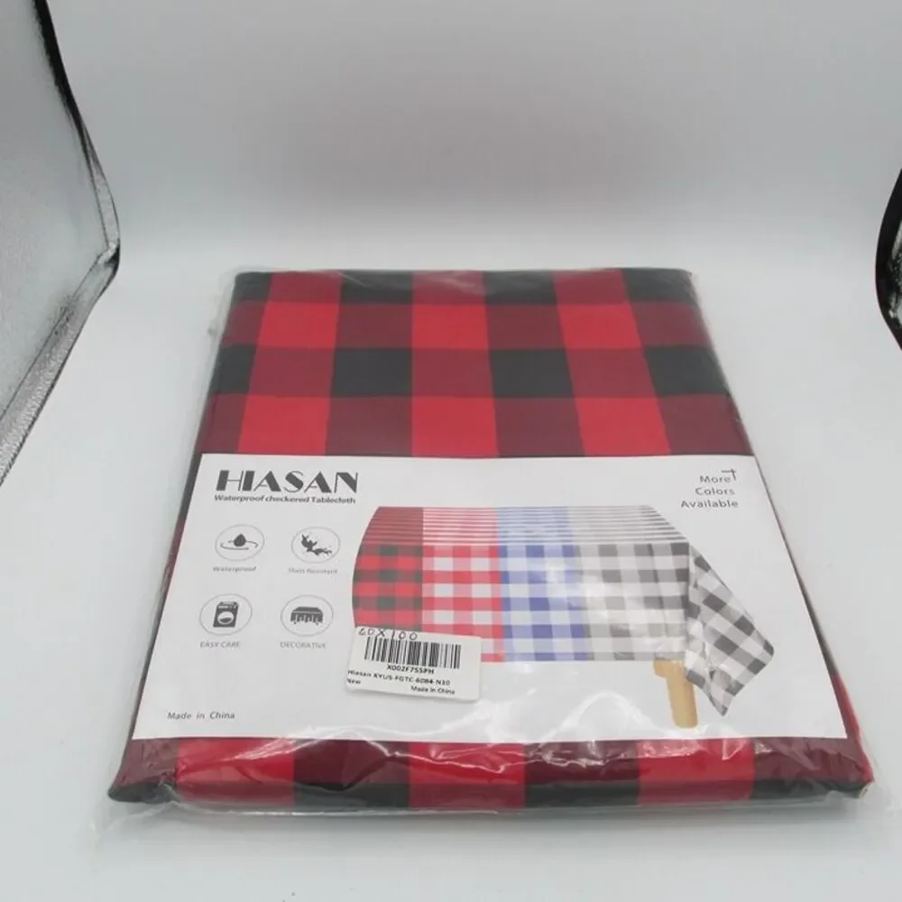 Hiasan Table Cloth Rectangle  Waterproof Fabric Tablecloth 60x84 Buffalo Plaid